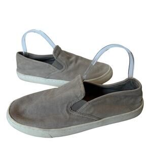 Tory Burch Women Gray Travel Round Toe Slip On Low Top Suede Sneakers Size 9